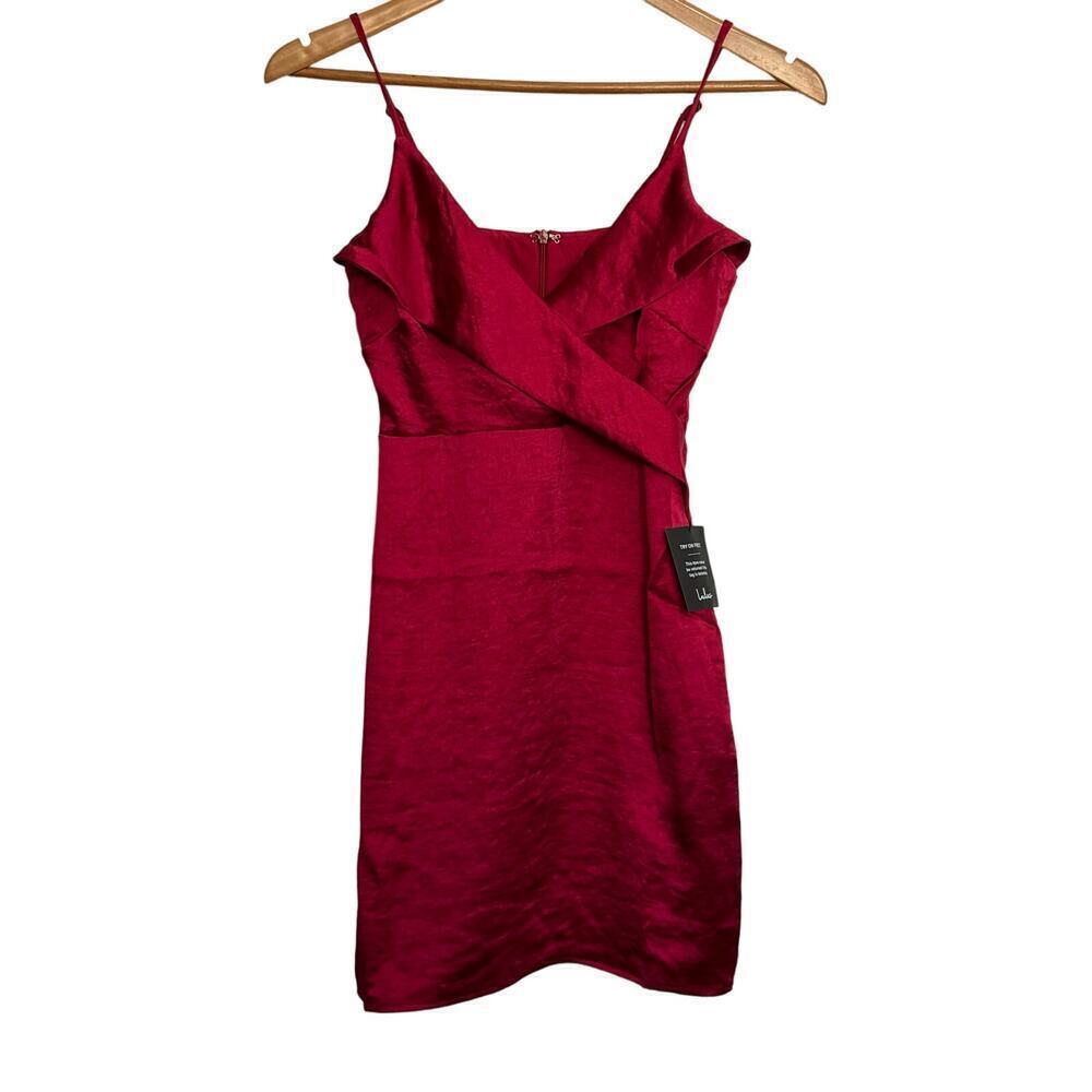 Lulus Dress Satin Mini Slip Dress Sleeveless Red New Size XS‎